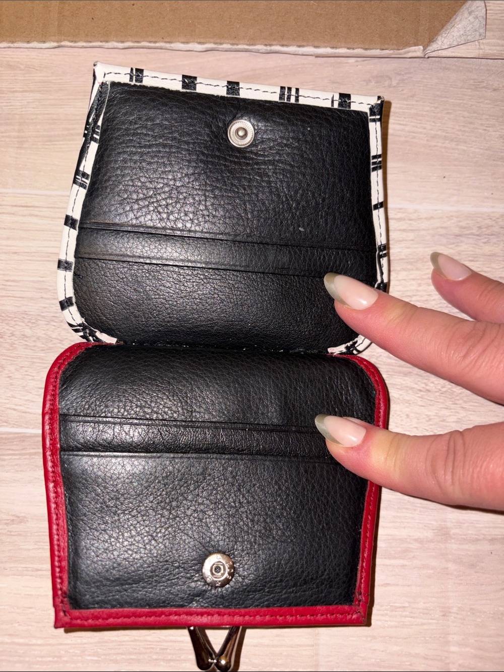 Brighton White & Black Plaid Coin Purse with Red Heart - Picture 9 of 11